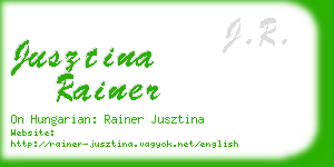 jusztina rainer business card